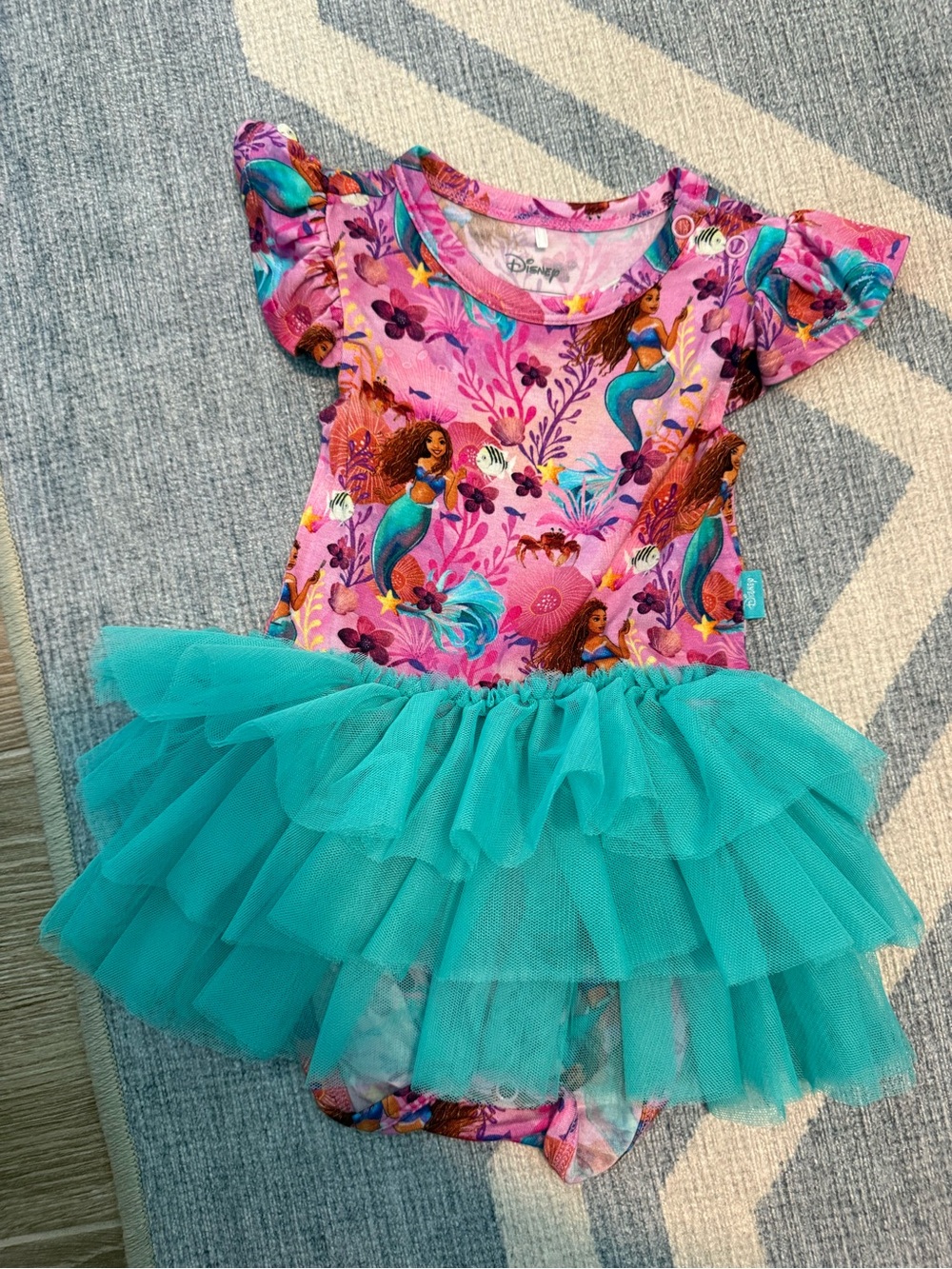 Posh Peanut Pink & Teal Mermaid Tutu Bodysuit